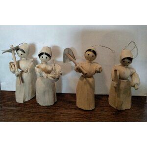 Corn Husk Doll Ornament Handmaids Tale Gardening Harvest Thanksgiving Lot 4